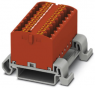 Distribution block, push-in connection, 0.14-4.0 mm², 18 pole, 24 A, 8 kV, red, 3273180