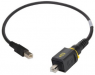 USB 2.0 connecting cable, PushPull (V4) type B to USB plug type B, 1.5 m, black