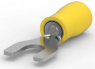 Insulated forked cable lug, 2.62-6.62 mm², AWG 12 to 10, M4, yellow