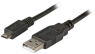 USB 2.0 connection cable, USB plug type A to USB plug type B, 0.5 m, black