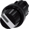 Toggle switch, illuminable, latching, waistband round, white, front ring black, 90°, trigger position 0 + 1, mounting Ø 22.3 mm, 3SU1002-2AF60-0AA0