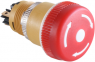 Emergency stop, rotary release, mounting Ø  16.2 mm, unlit, 250 V, 2 Form B (N/C) + 1 Form A (N/O), TE180204101