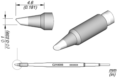 C210006 JBC Soldering tips, desoldering tips and hot air nozzles