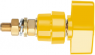 Pole terminal, 4 mm, yellow, 1000 V, 100 A, screw connection, nickel-plated, POL 102 / GE