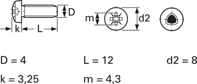 GEW.SCHRAUBE M4X12 ZM4X12 Screws, Threaded Rods Image 3