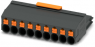 Socket header, 9 pole, pitch 6.35 mm, straight, black/orange, 1233127