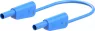 Measuring lead with (4 mm lamella plug, straight) to (4 mm lamella plug, straight), 1 m, blue, PVC, 2.5 mm², CAT II, CAT III, 66.2014-10023