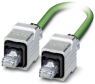 Network cable, RJ45 plug, straight to RJ45 plug, straight, Cat 5e, SF/TQ, PUR, 5 m, green