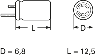 E-KSU 10/63 6,8X12,5 Frolyt Electrolytic Capacitors Image 2