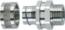 Straight hose fitting, 2 pieces, M12, 10 mm, brass, nickel-plated, IP54, metal, (L) 30.2 mm