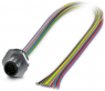 Sensor actuator cable, M12-flange plug, straight to open end, 8 pole, 0.5 m, 2 A, 1411581