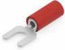 Insulated forked cable lug, 0.3-1.42 mm², AWG 22 to 16, 3.51 mm, M3.5, red