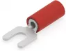 Insulated forked cable lug, 1.04-2.62 mm², AWG 22 to 16, 3.56 mm, M3.5, red