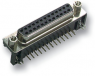 Socket header, 15 pole, standard, angled, solder pin, 34702.1