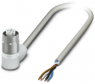 Sensor actuator cable, M12-cable socket, angled to open end, 4 pole, 10 m, PP-EPDM, gray, 4 A, 1403963