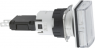 Signal light, illuminable, waistband rectangular, white, front ring black, mounting Ø 16 mm, XB6DV1BB