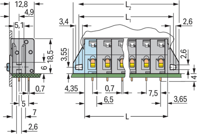 741-329 WAGO PCB Terminal Blocks Image 2