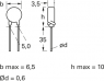 PTC thermistor, 4.6 Ω (4R6), 120 °C, 25 %