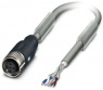 Sensor actuator cable, M12-cable socket, straight to open end, 5 pole, 15 m, PUR, gray, 4 A, 1419032