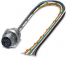 Sensor actuator cable, M12-flange socket, straight to open end, 8 pole, 0.5 m, 6 A, 1407618
