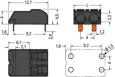 2060-1471/998-404 WAGO PCB Terminal Blocks Image 2