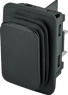 Rocker switch, black, 2 pole, On-On, Changeover switch, 10 (8) A/250 VAC, IP65, unlit, unprinted