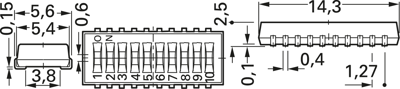 CHS-10MA Nidec Copal Slide Switches and Coding Switches