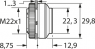 Pushbutton, illuminable, groping, waistband round, red, front ring silver, mounting Ø 22.3 mm, 1.30.270.221/2300