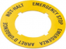 Emergency stop adhesive label, for emergency-off pushbutton, 5.76.204.129/0400