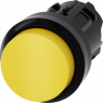 Pushbutton, unlit, groping, waistband round, yellow, mounting Ø 22.3 mm, 3SU1000-0BB30-0AA0