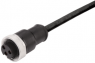 Sensor actuator cable, 7/8"-cable socket, straight to open end, 3 pole, 10 m, PUR, black, 12 A, 1292101000