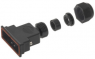 D-Sub connector housing, size: 4 (DC), straight 180°, cable Ø 10.5 to 12 mm, thermoplastic, black, 09670370438