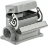 Bulkhead housing, size B6, die-cast aluminum, PG16, angled, longitudinal bow locking, IP65, 1652980000