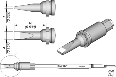 R245021 JBC Soldering tips, desoldering tips and hot air nozzles