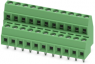 PCB terminal, 22 pole, pitch 3.81 mm, AWG 26-16, 8 A, screw connection, green, 1708123