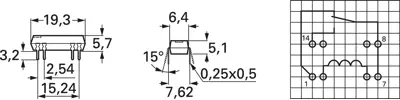 DIP12-1C90-51L Standex Electronics Reed Relays Image 2