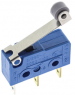 Subminiature snap-action switch, On-On, plug-in connection, roller lever, 0.6 N, 6 (2) A/250 VAC, IP40