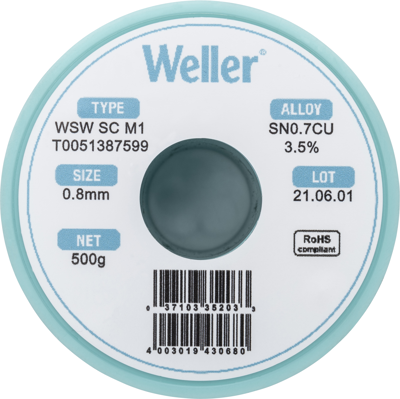 WSW SC M1 0,8MM 500G Weller Solder Wires Image 3