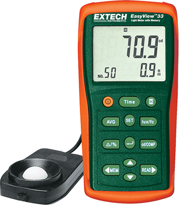 EA33-NIST Extech Luxmeter, Sound Level Meter, Magnetic Field Tester