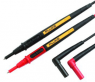 Measuring lead with (4 mm lamella plug, straight) to (test probe, angled), 1.2 m, black/red, silicone, CAT II