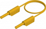 Measuring lead with (2 mm plug, spring-loaded, straight) to (2 mm plug, spring-loaded, straight), 500 mm, yellow, PVC, 1.0 mm², CAT III