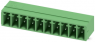 Pin header, 10 pole, pitch 3.5 mm, angled, green, 1844294