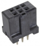 Female connector, 6 pole, pitch 2.54 mm, straight, black, 09195066829