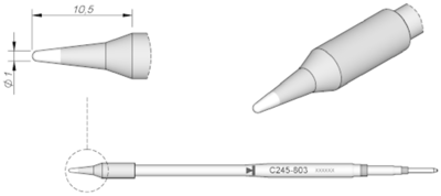 C245803 JBC Soldering tips, desoldering tips and hot air nozzles