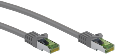 Patch cable, RJ45 plug, straight to RJ45 plug, straight, Cat 8.1, S/FTP, LSZH, 0.5 m, gray, 61114