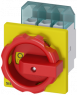 Emergency stop load-break switch, Rotary actuator, 3 pole, 32 A, 690 V, (W x H x D) 67 x 83 x 92.5 mm, front mounting, 3LD2203-0TK53