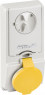 CEE surface-mounted socket, 3 pole, 16 A/100-130 V, yellow, 4 h, IP44, 82128