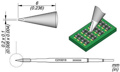 C210019 JBC Soldering tips, desoldering tips and hot air nozzles