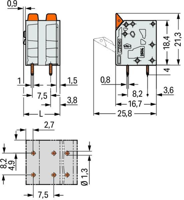 2604-3305 WAGO PCB Terminal Blocks Image 2