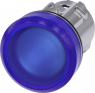 Indicator light, 22 mm, round, metal, high gloss,blue, lens, smooth